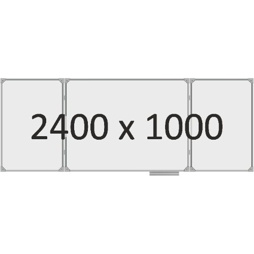 Доска школьная трехэлементная магнитная (маркер), 2400х1000 мм. полимер