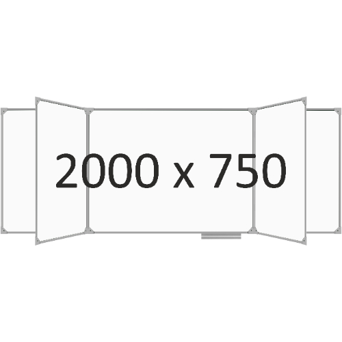 Доска школьная пятиэлементная магнитная (маркер), 2000х750 мм. эмаль