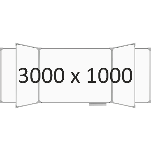 Доска школьная пятиэлементная магнитная (маркер), 3000х1000 мм. эмаль