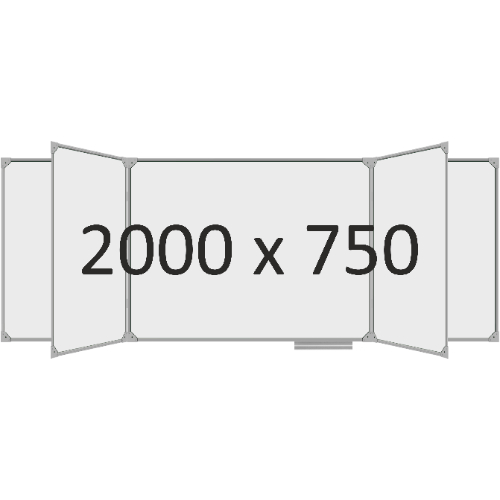 Доска школьная пятиэлементная магнитная (маркер), 2000х750 мм. полимер