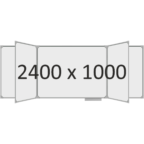 Доска школьная пятиэлементная магнитная (маркер), 2400х1000 мм. полимер
