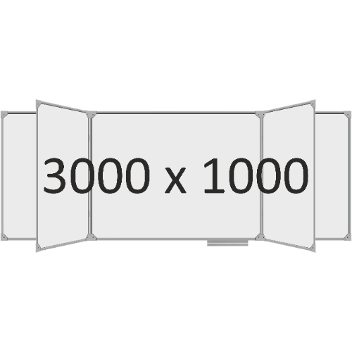 Доска школьная пятиэлементная магнитная (маркер), 3000х1000 мм. полимер