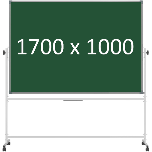 Доска 2-сторонняя поворотная передвижная магнитная (мел), 1700х1000 мм. полимер