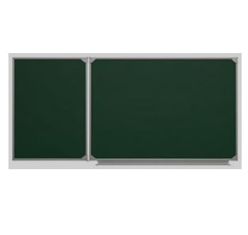 Доска раздвижная рельсовая (мел), 4000х1500 мм. с нишей для интерактивной доски 2000х1500х90 мм.