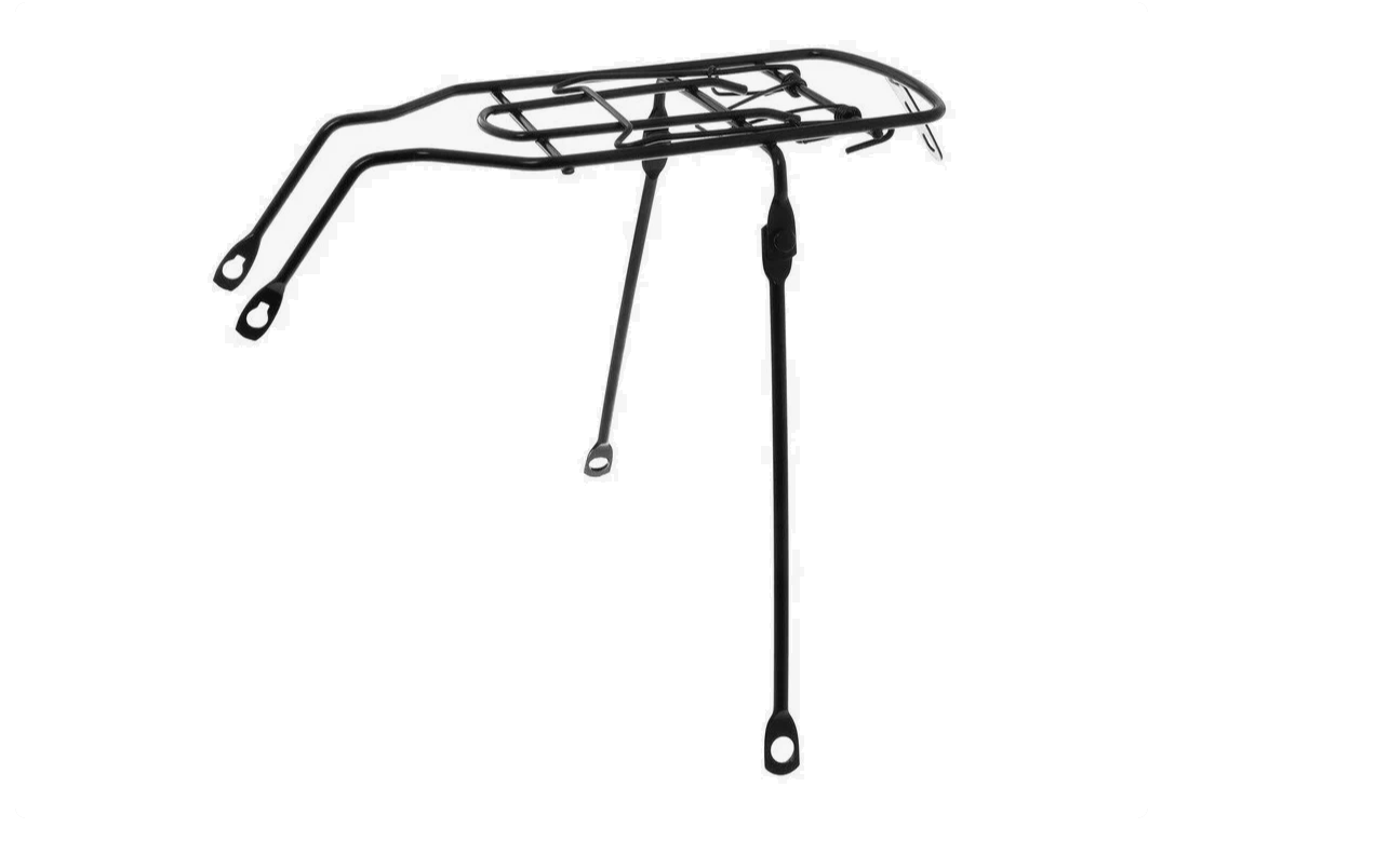 Багажник 14" сталь, крепление за перья задней вилки, чёрный