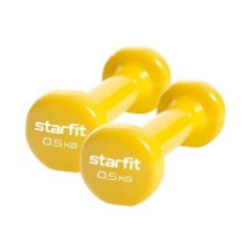 Гантель виниловая 0,5 кг, желтый