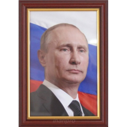 Портрет Президента РФ Путина В. В., 25х35 см, рама пластик под красное дерево