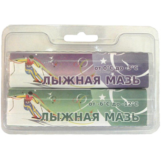 Мазь лыжная сцепления "Спринт" 2 бруска зеленый - свет.зеленый темп. от -6-25С 80 гр