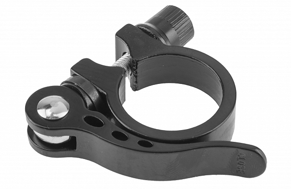 Зажим подседельной трубы Stels KL-M07 Kenli 28,6 мм с эксцентриком, алюминиевый черный