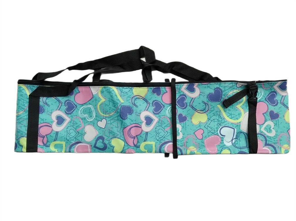 Чехол лыжный GEKARS на 1 пару "Сердца на бирюзовом"