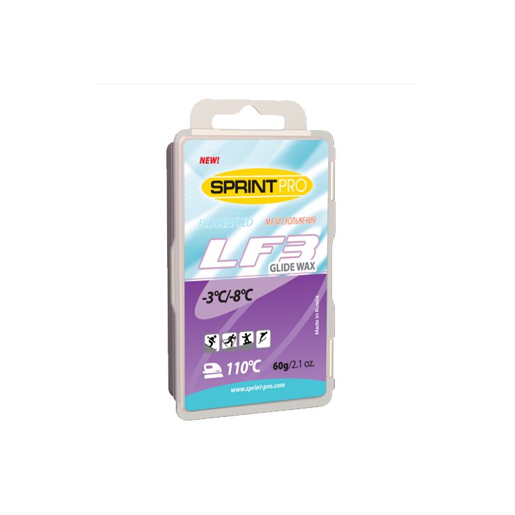 Парафин скольжения SPRINT PRO LF-3 темп. -3-8С 60 гр. Violet