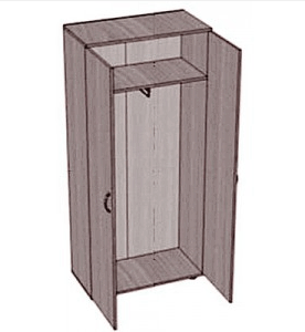 Шкаф для одежды. 800х400х2000 мм., ясень шимо