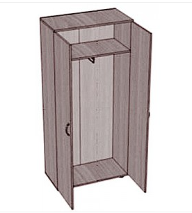 Шкаф для одежды. 800х400х2000 мм., ясень шимо Шкаф для одежды. 800х400х2000 мм., ясень шимо