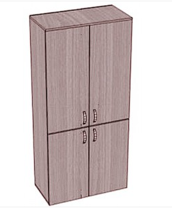 Шкаф с полками закрытый, 4 двери. 800х400х2000 мм., ясень шимо Шкаф с полками закрытый, 4 двери. 800х400х2000 мм., ясень шимо